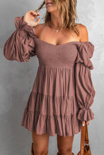 Load image into Gallery viewer, Smocked Off-Shoulder Tiered Mini Dress