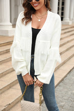 Load image into Gallery viewer, Fringe Trim Open Front Cardigan