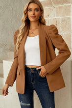 Load image into Gallery viewer, Puff Sleeve Shawl Collar Blazer