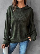Load image into Gallery viewer, Textured Dropped Shoulder Hoodie