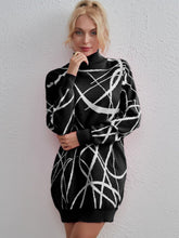 Load image into Gallery viewer, Contrast Mock Neck Sweater Dress