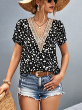 Load image into Gallery viewer, Animal Print V-Neck Petal Sleeve Blouse