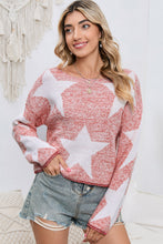 Load image into Gallery viewer, Star Pattern Dropped Shoulder Knit Top