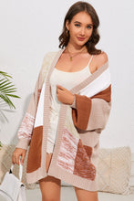 Load image into Gallery viewer, Color Block Open Front Longline Cardigan
