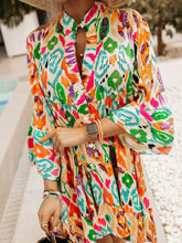 Load image into Gallery viewer, Printed Buttoned Long Sleeve Dress