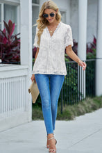 Load image into Gallery viewer, Applique Lace Trim V-Neck Blouse