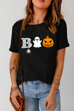 Load image into Gallery viewer, Round Neck Short Sleeve BOO Graphic T-Shirt