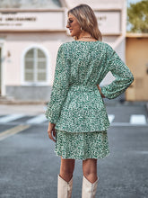 Load image into Gallery viewer, Long Sleeve Tie Waist Layered Dress
