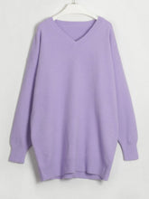 Load image into Gallery viewer, V-Neck Dropped Shoulder Sweater Dress