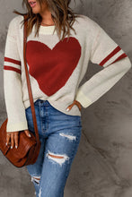 Load image into Gallery viewer, Heart Graphic Round Neck Sweater