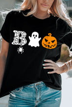 Load image into Gallery viewer, Round Neck Short Sleeve BOO Graphic T-Shirt