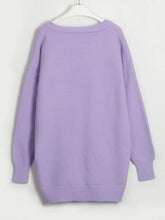 Load image into Gallery viewer, V-Neck Dropped Shoulder Sweater Dress