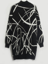 Load image into Gallery viewer, Contrast Mock Neck Sweater Dress