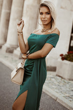 Load image into Gallery viewer, Slit Short Sleeve Wrap Dress
