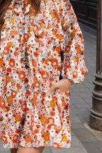 Load image into Gallery viewer, Floral Balloon Sleeve Mini Dress