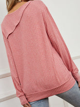 Load image into Gallery viewer, Asymmetrical Round Neck Buttoned Dropped Shoulder Tee