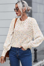 Load image into Gallery viewer, Heathered Round Neck Lantern Sleeve Sweater