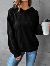 Load image into Gallery viewer, Textured Dropped Shoulder Hoodie