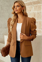 Load image into Gallery viewer, Puff Sleeve Shawl Collar Blazer