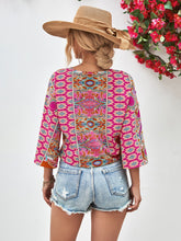Load image into Gallery viewer, Tie Hem V-Neck Three-Quarter Sleeve Blouse