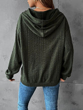 Load image into Gallery viewer, Textured Dropped Shoulder Hoodie