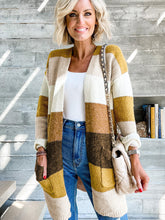 Load image into Gallery viewer, Color Block Dropped Shoulder Cardigan