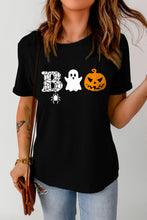Load image into Gallery viewer, Round Neck Short Sleeve BOO Graphic T-Shirt