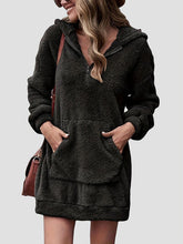 Load image into Gallery viewer, Half Zip Dropped Shoulder Oversized Hoodie