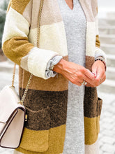 Load image into Gallery viewer, Color Block Dropped Shoulder Cardigan