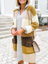Load image into Gallery viewer, Color Block Dropped Shoulder Cardigan