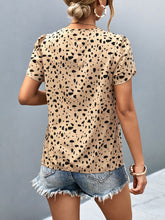 Load image into Gallery viewer, Animal Print V-Neck Petal Sleeve Blouse