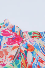 Load image into Gallery viewer, Floral Round Neck Butterfly Sleeve Blouse
