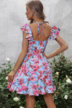 Load image into Gallery viewer, Floral Halter Neck Ruffle Hem Dress