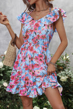 Load image into Gallery viewer, Floral Halter Neck Ruffle Hem Dress