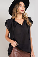 Load image into Gallery viewer, TIERED RUFFLE SLEEVE SHORT SLEEVE BLOUSE
