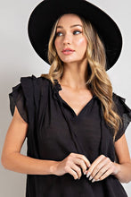 Load image into Gallery viewer, TIERED RUFFLE SLEEVE SHORT SLEEVE BLOUSE

