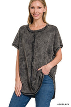 Load image into Gallery viewer, WASHED BABY WAFFLE SHORT SLEEVE TOP
