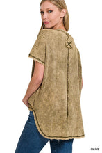 Load image into Gallery viewer, WASHED BABY WAFFLE SHORT SLEEVE TOP
