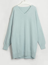 Load image into Gallery viewer, V-Neck Dropped Shoulder Sweater Dress

