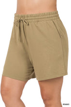 Load image into Gallery viewer, PLUS FRENCH TERRY DRAWSTRING WAIST SHORTS
