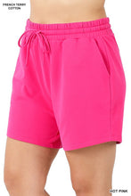 Load image into Gallery viewer, PLUS FRENCH TERRY DRAWSTRING WAIST SHORTS
