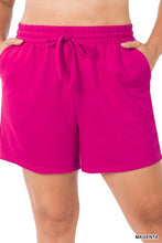 Load image into Gallery viewer, PLUS FRENCH TERRY DRAWSTRING WAIST SHORTS
