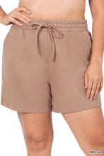 Load image into Gallery viewer, PLUS FRENCH TERRY DRAWSTRING WAIST SHORTS
