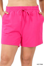 Load image into Gallery viewer, PLUS FRENCH TERRY DRAWSTRING WAIST SHORTS
